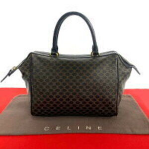 Celine Macadam Blason Triomphe leather handbag Boston bag black